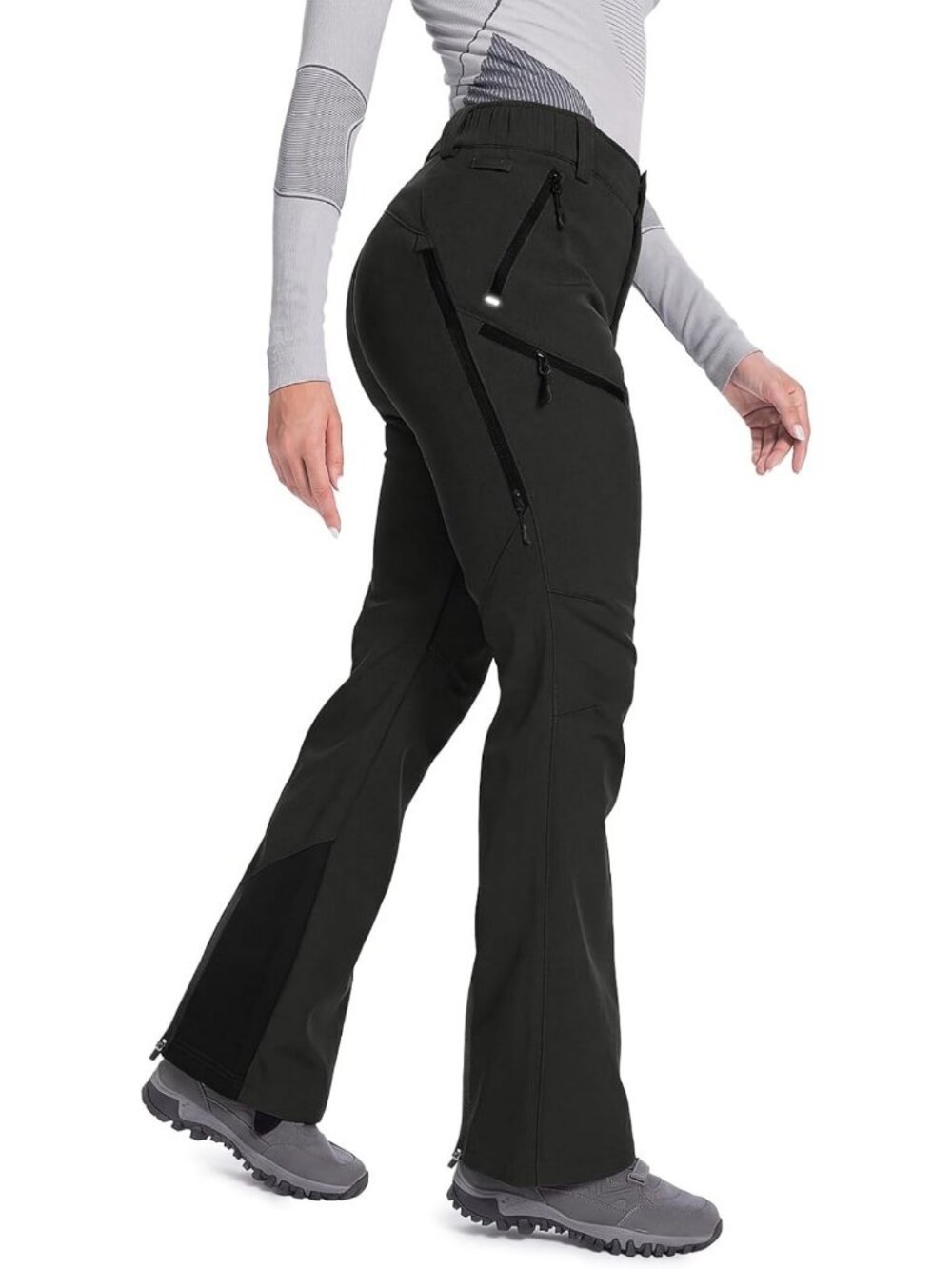 Women's Flared Snow Pants with Zipper Mesh Vents | Water-Resistant Winter Gear